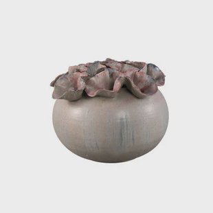 PTMD Jullia Lilac Ceramic Vase Flower Shaped Holes L