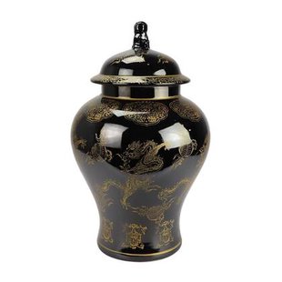 Fine Asianliving Chinese Gemberpot Porselein Zwart