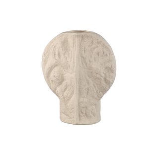 PTMD Linos Taupe Matt Ceramic Structure Round Vase L