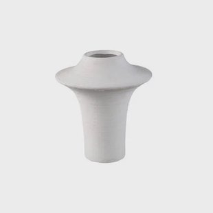 PTMD Rinder White Matt Ceramic Wide Ring Vase High S