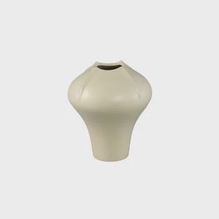 PTMD Ginos Cream Matt Ceramic Organic Bulb Vase S