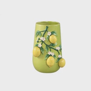 PTMD Stacy Green Ceramic Vase With Lemons On Twig L