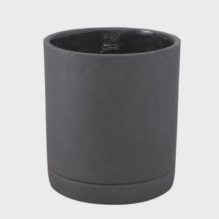 PTMD Vik Purple Dark Cement Cylinder Pot Round Matt XL