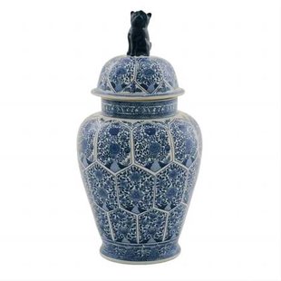 Fine Asianliving Chinese Gemberpot Porselein Blauw