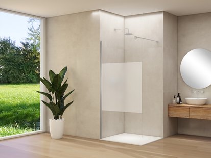 Inloopdouche Van Rijn Products ST01 100x200 cm 8 mm Helder Glas Met Satijnbaan Incl. Beslag met Muurprofiel en Stabilisatiestang Chroom