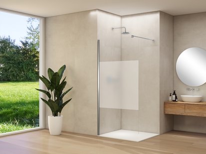 Inloopdouche Van Rijn Products ST01 70x200 cm 8 mm Helder Glas Met Satijnbaan Incl. Beslag met Muurprofiel en Stabilisatiestang Geborsteld Koper