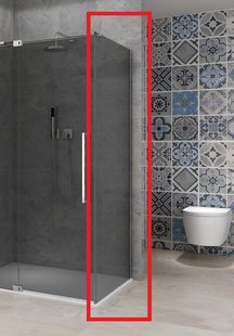 Vaste Wand Van Rijn Products ST08 120x200 cm 8 mm Rookglas met Muurprofiel Chroom tbv Hoekcabine