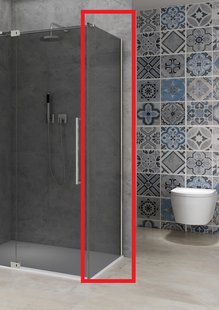 Vaste Wand Van Rijn Products ST08 120x200 cm 8 mm Rookglas met Muurprofiel RVS tbv Hoekcabine