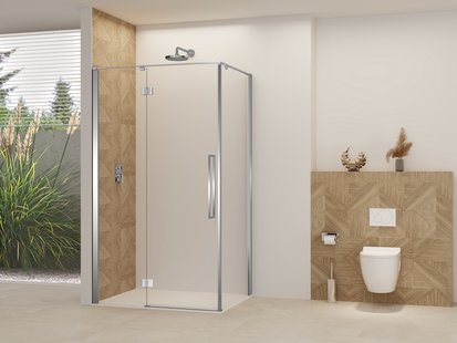 Nisdeur Van Rijn Products ST07 Voor Hoekcabine 100x200 cm 8 mm Helder Glas Incl. Beslag, Greep en Stabilisatiestang Chroom