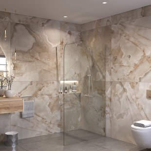 Sanivo Inloopdouche Ronde Hoek Glas 8mm Nano Coating Chroom Profiel met Stang (Alle Maten)