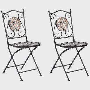 Beliani - CASARIO - Tuinstoel set van 2 - Zwart - Metaal