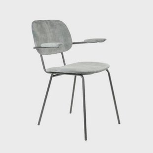 Light&living Eetkamerstoel 58x58x82 cm EMMA velvet grijs-donker grijs