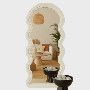 MISOU Wandspiegel Organische Vorm Wavy Spiegel Badkamerspiegel Reli...