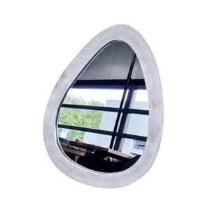 Benoa Timberlake Small Nickel Egg-shaped Mirror 48 cm