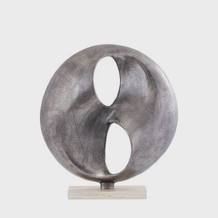 PTMD Deuie Nickel Casted Alu Statue Travertine Base