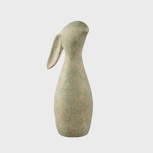 PTMD Iemkje Green Cement Rabbit Shaped Statue XL