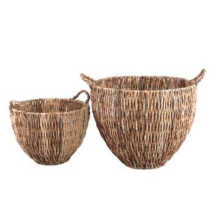 PTMD Alfan Brown Bamboo Basket Round SV2 L