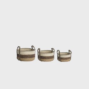 Light & Living - Mand KINSALE - Ø33x23cm - Bruin - Set van 3 Light & Living - Mand KINSALE - Ø33x23cm - Bruin - Set van 3
