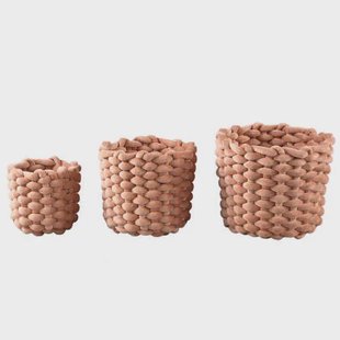 PTMD Olliver Brown Velvet Rope Basket No Handles SV3