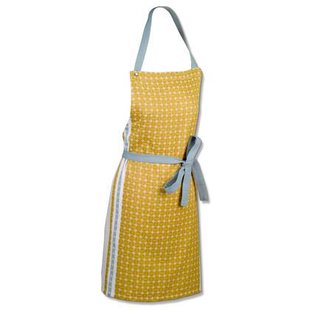 Kookschort, Keukenschort, Set van 2 Stuks, Katoen, Curry Geel, 80 x 67