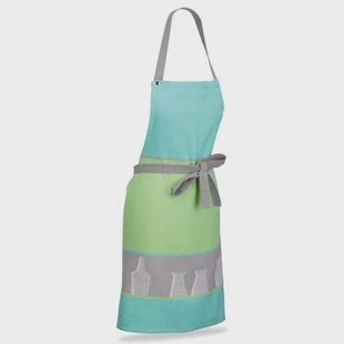 Kookschort, Keukenschort, Set van 2 Stuks, Katoen, Blauw, Groen, 80 x