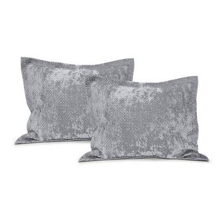 LINNICK Velvet Kussensloop - silver grey 60x70cm - Set van 2