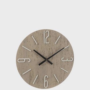 J-Line klok Pol - hout|steen - mix - Ø 58.5 cm