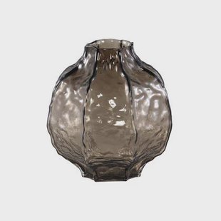 PTMD Narin Brown Round Shaped Glass Vase L