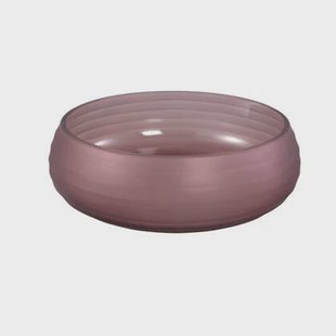 PTMD Nadah Pink Bowl Shaped Ribbed Glass Vase
