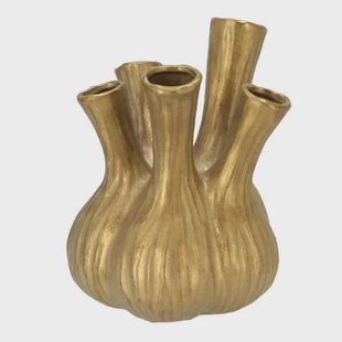 DK Design vaas Aglio - tulpenvaas - goud mat - D20 x H25 cm