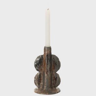 J-Line vaas Naga - keramiek - zwart|bruin - small - 20 cm ho