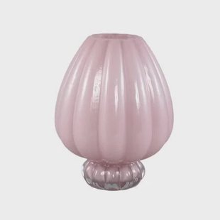 PTMD Vaas Syamer 1 - 21x21x27 cm - Glas - Roze PTMD Vaas Syamer 1 - 21x21x27 cm - Glas - Roze