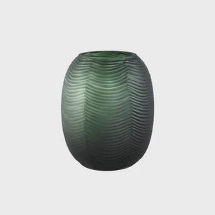 PTMD Elichi Green Round Glass Vase High