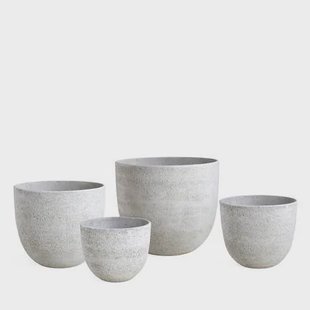 PTMD Jay-Lo White GRC Pot Bombey Set Of 4