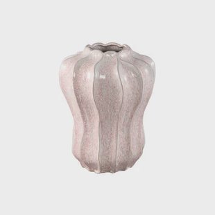 PTMD Hamish Pink Ceramic Round Wavy Shaped Vase L