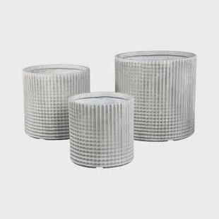 PTMD Paizlie White Round Magnesium Pot Line Pattern SV3