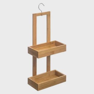 5five Doucherekje - 2 lagen - bamboe - met haak - 26 x 14 x 60 cm