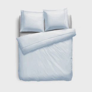 Eleganzzz Dekbedovertrek Uni Perkal Katoen Met Bies - licht blauw