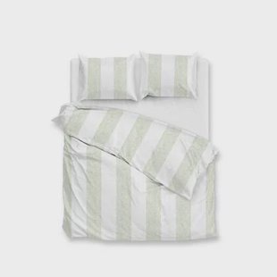 Zo Home Dekbedovertrek Katoen Satijn Tratti di Satinado - foam green