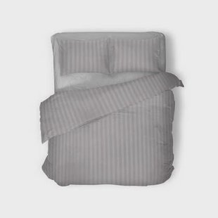 Eleganzzz Dekbedovertrek Hotel Kwaliteit Satijn Streep licht grijs