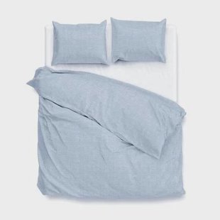 Zo Home Dekbedovertrek Katoen Lino Linnen Look - sky blue