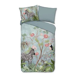 Descanso Dekbedovertrek Biologische Katoen Satijn Yasmin - aqua