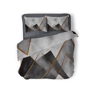 Eleganzzz Dekbedovertrek Micropercal Triangle - grey