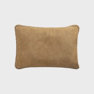 PTMD Suky Camel Suede Leather Cushion Rectangle