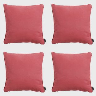 Madison - Sierkussen Panama brick red - Ca. 60x60 cm - Set van 4