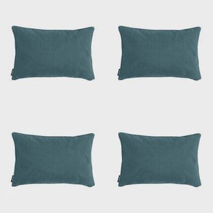 Madison - Sierkussen Sea blue canvas eco+ - Ca. 30x50 cm - Set van 4