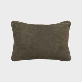 PTMD Suky Green Suede Leather Cushion Rectangle S