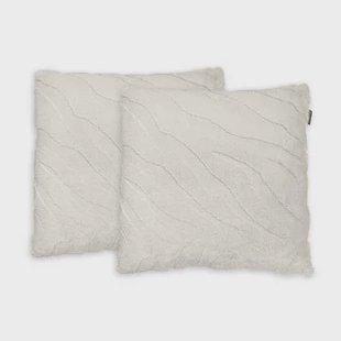 Eleganzzz Jacquard Rabbit Fur Sierkussens - off white 50x50cm - 2X