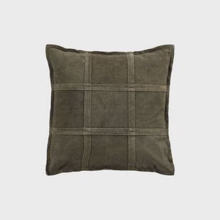 PTMD Cobie Green Suede Leather Cushion Square S
