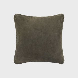 PTMD Suky Green Suede Leather Cushion Square S